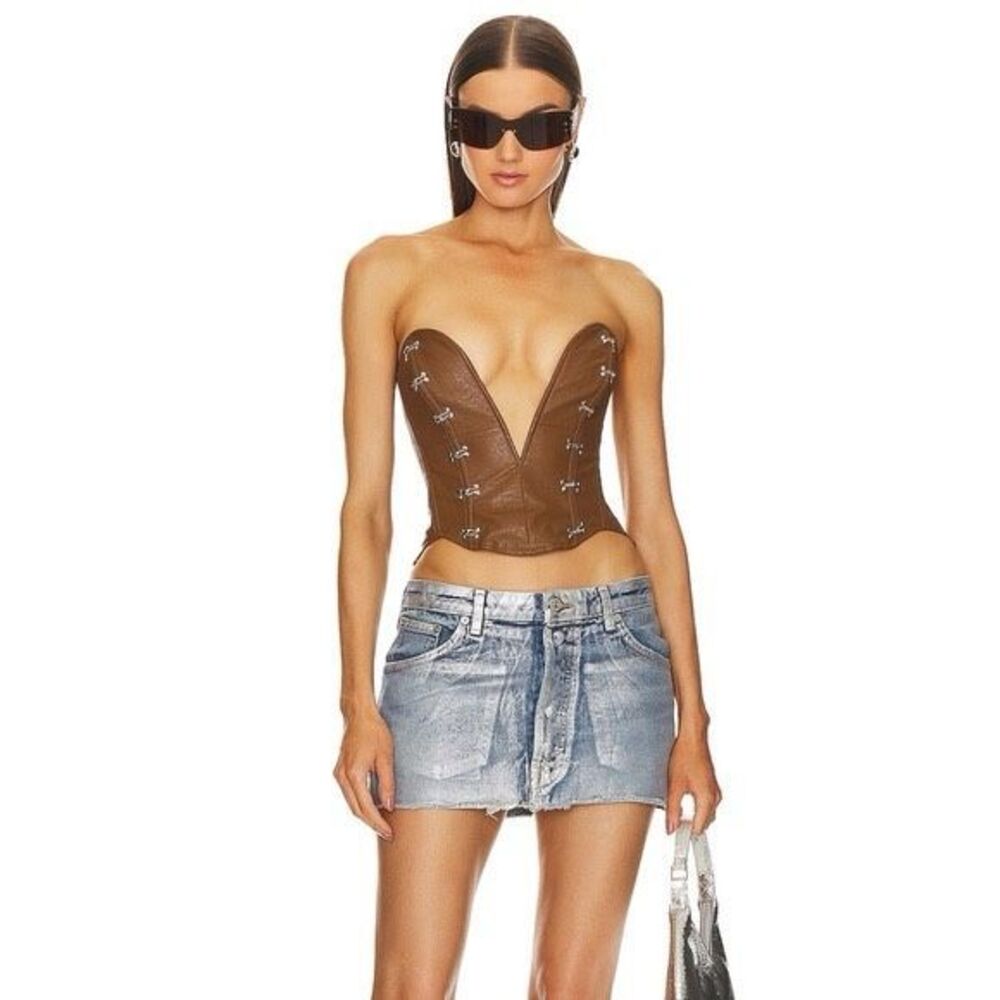 Sketch-y Zorya Faux Leather Corset Size XS $261